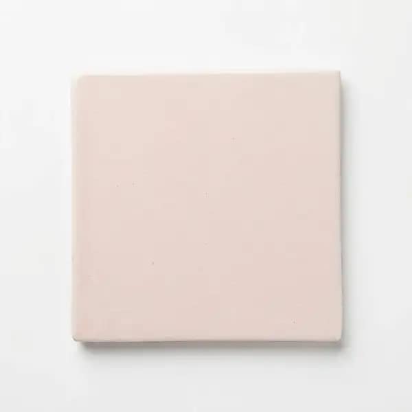 Blush renk 10x10 el yapımı sırlı seramik karo