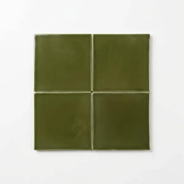 EARTHY GREEN SERAMİK SERİSİ | 10x10 El Yapımı Sırlı Duvar Seramiği