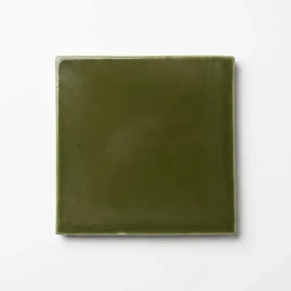 EARTHY GREEN SERAMİK SERİSİ | 10x10 El Yapımı Sırlı Duvar Seramiği